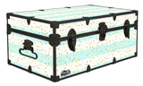 Designer Trunk - Mint Sparkle Stripes - 32x18x13.5"