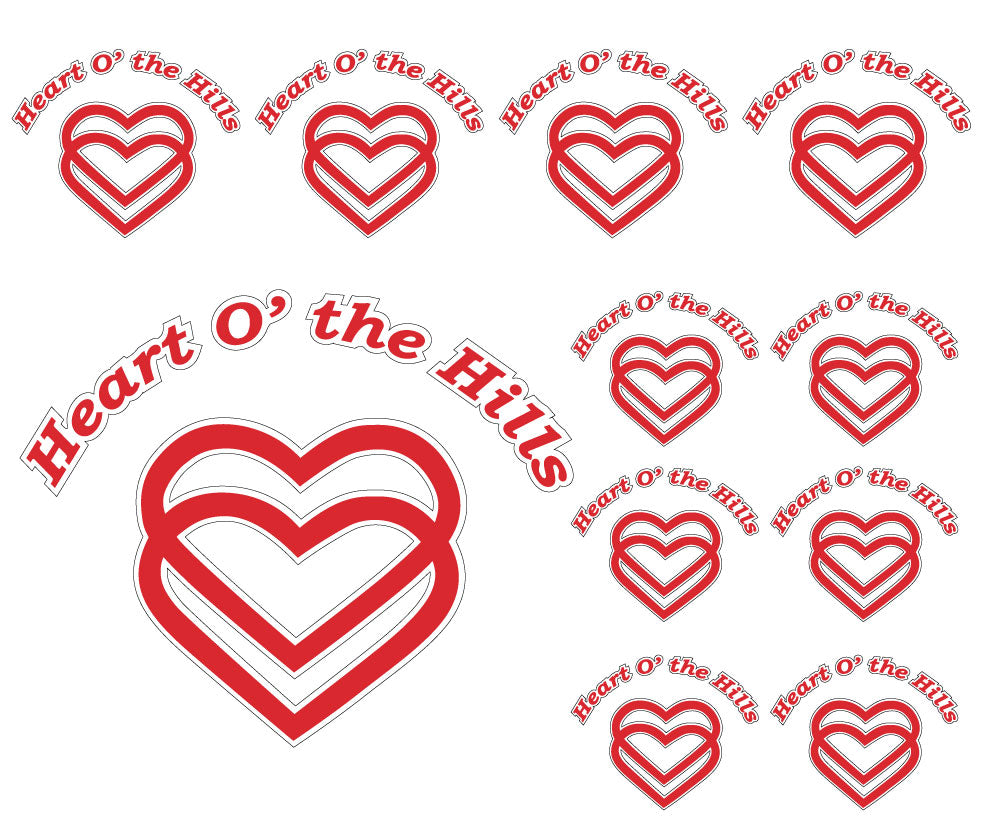 Camp Logo-Camp Heart O' the Hills - Texas Decal Set 11-Pack