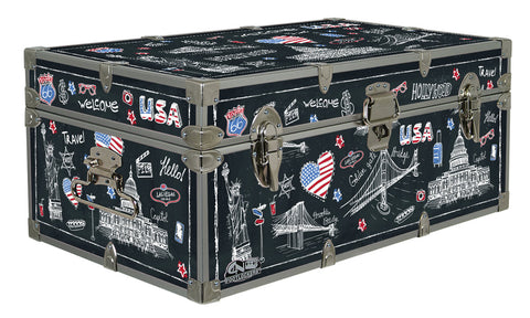 Designer Trunk - American Chalkboard Icons - 32x18x13.5"|14109