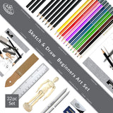 Sketch & Draw Beginners 32-Piece Art Set