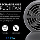 TREVA 3.5" Rechargeable Puck Fan