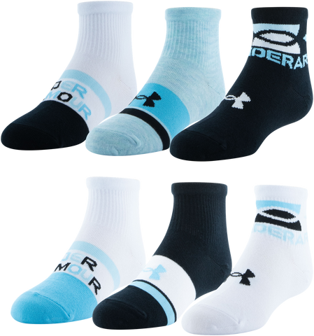 Under Armour Girls Essential Lite Quarter Socks - 6 Pack|1368791-100