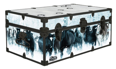 Designer Trunk - Wild Horses - 32x18x13.5"|1373blktrm