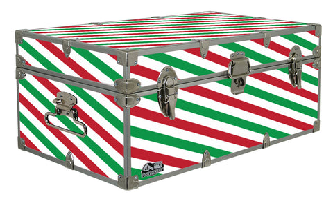 Designer Trunk - Christmas Stripes - 32x18x13.5"|61127