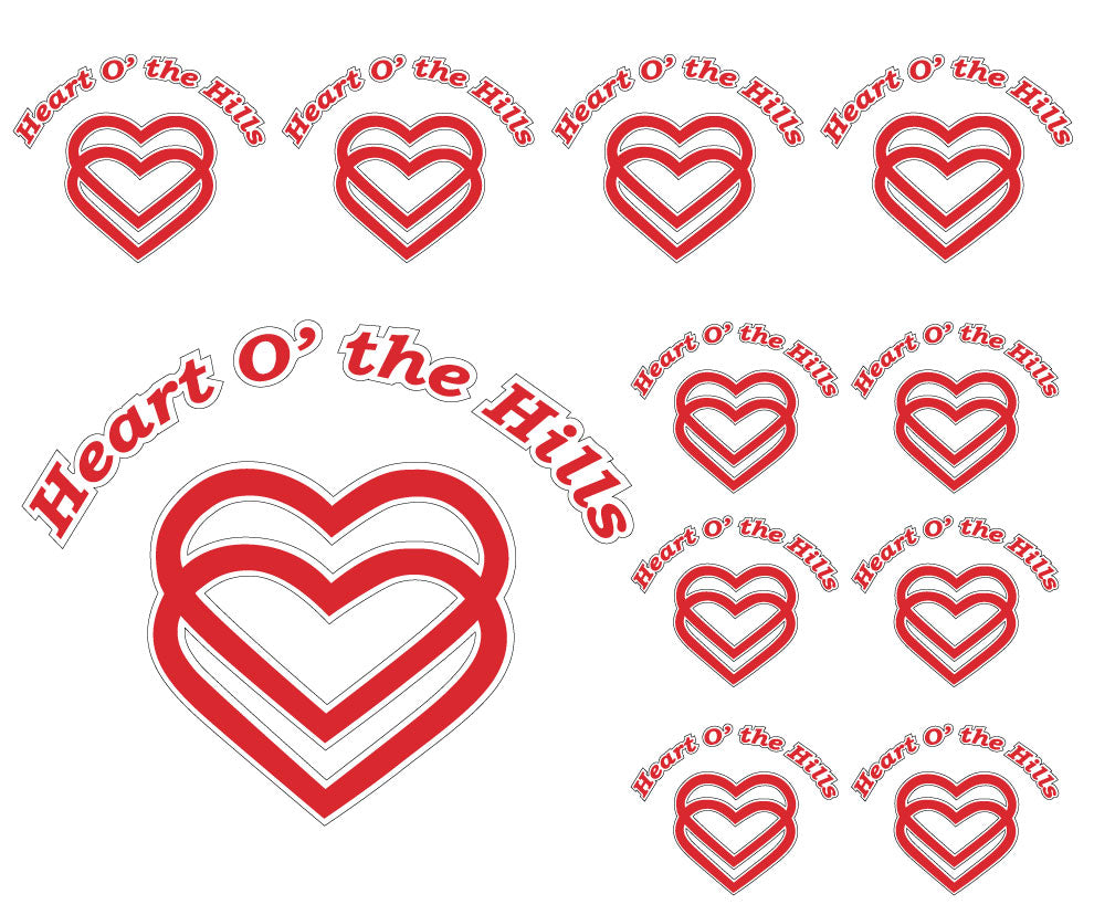 Camp Logo-Camp Heart O' the Hills - Texas Decal Set 11-Pack