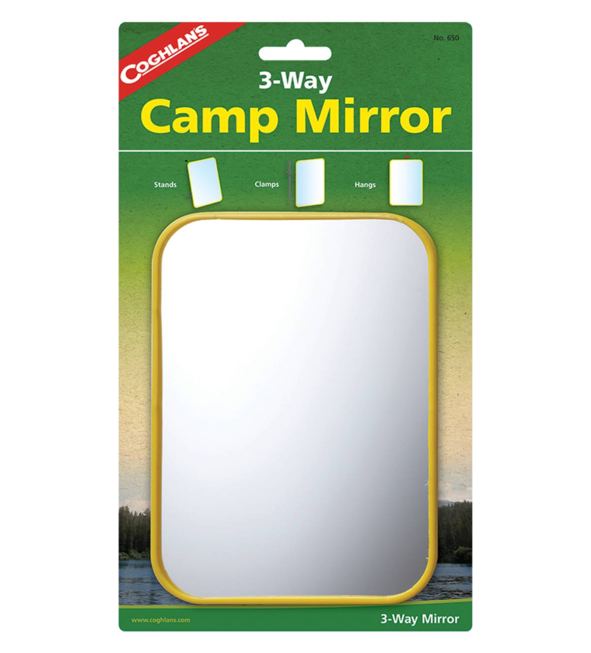 Coghlan's 3-Wege-Camp-Spiegel, bunte Kunststoff, Klammern w
