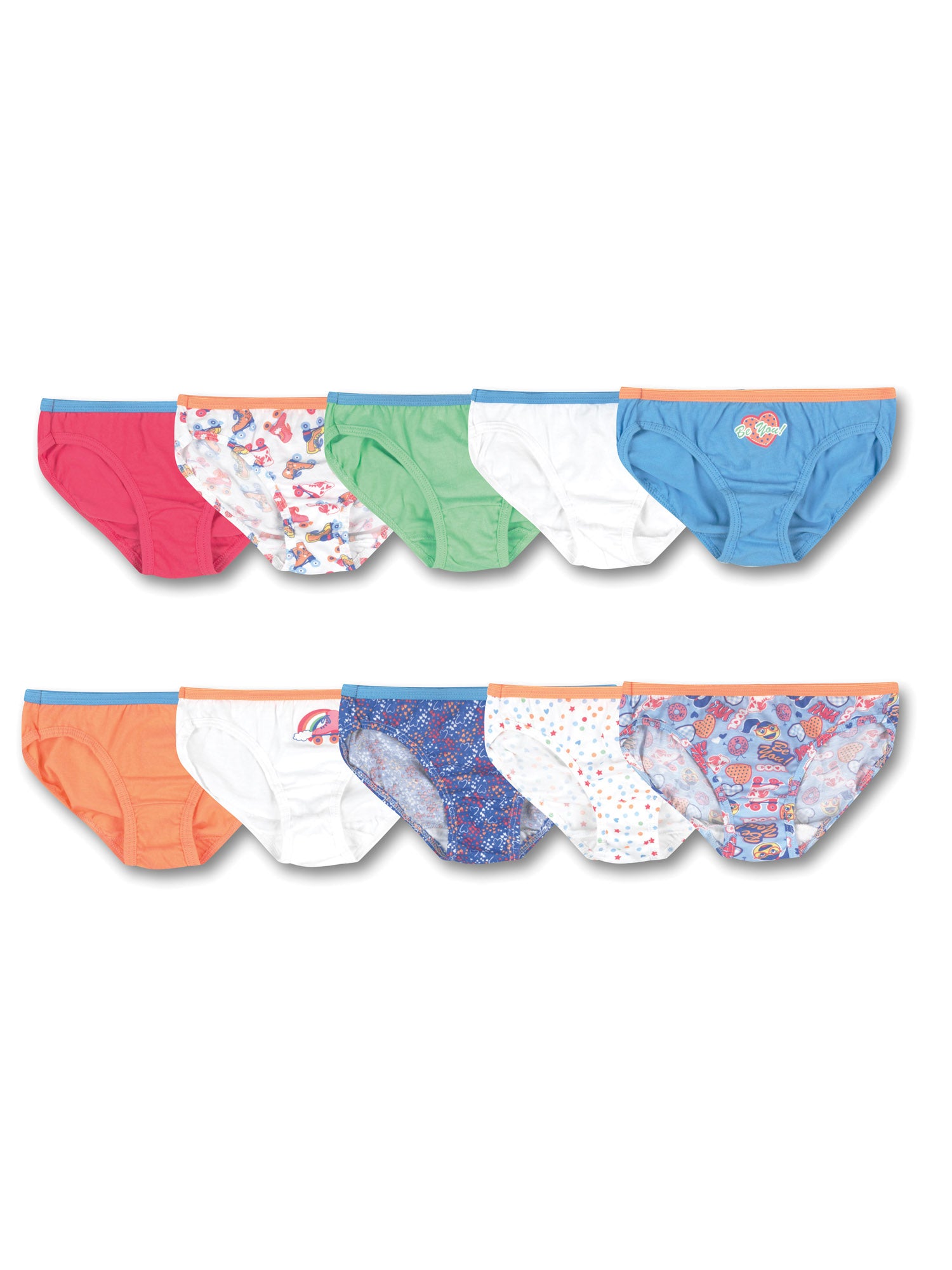 Hanes Girls Soft Tagless Bikini panties underwear- Size 12, 10