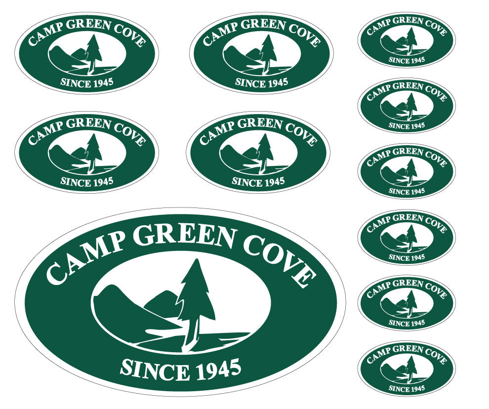 Camp Logo-Green Cove Decal Set 11-Pack