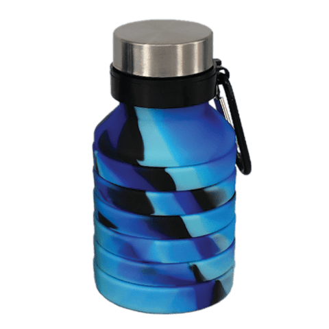 Checkered Pastel Icons Metal Water Bottle