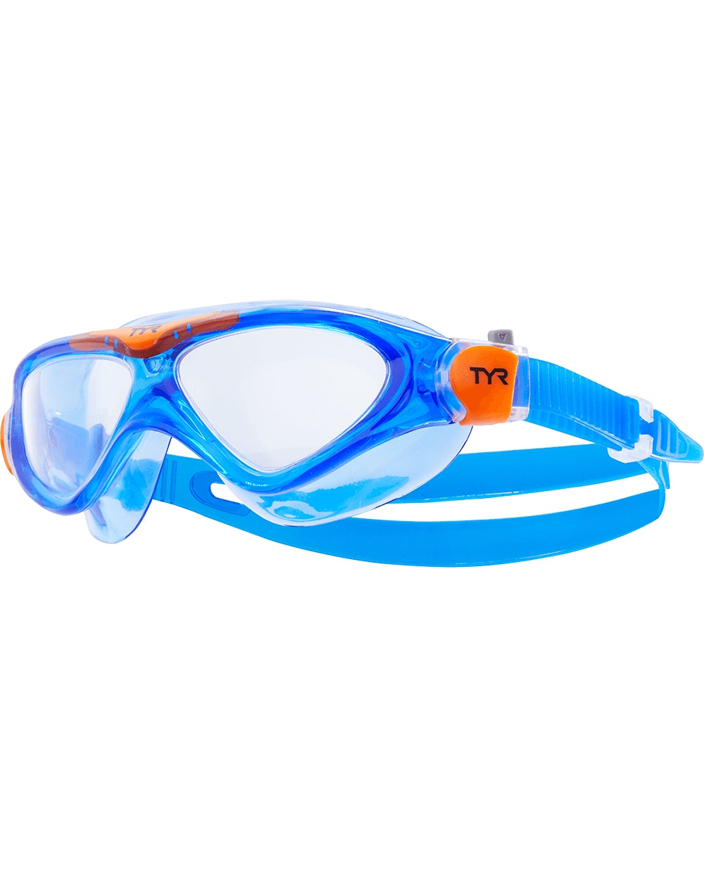 tyr junior goggles TYR Youth Rogue Swim Mask Clear/Yellow/Blue